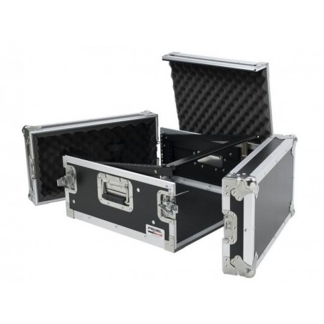 PROEL Flight Case 6 Unità Rack 19" con Supporto Mixer Inclinabile