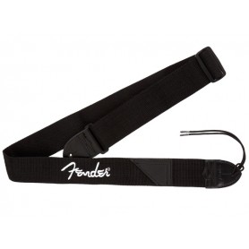 FENDER Black Polyester Strap White Logo