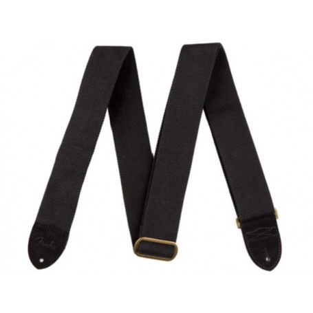 FENDER Cotton/Leather Strap Black