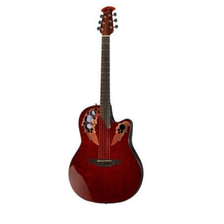 OVATION CE44-RR Celebrity Elite High-Gloss Ruby Red