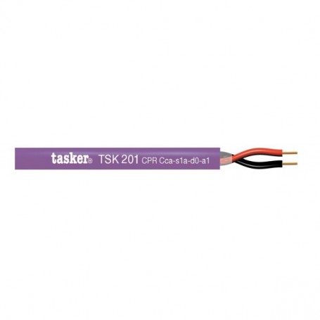 Tasker Cavi Evacuazione Vocale - certificati CPR classe C 2x1,00 Viola Bobina da 100 Metri