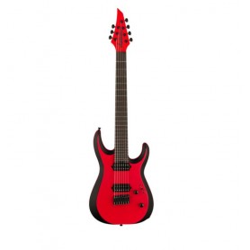 JACKSON Pro Plus Series Dinky Modern MDK7 HT EB Satin Red With Black Bevels