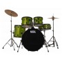 NATAL DNA F22 Drum Kit Acid Green with Black Hardware