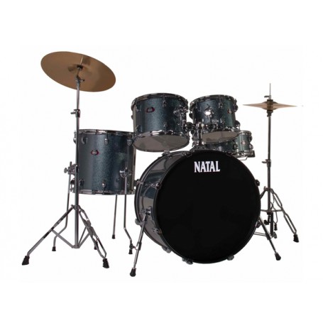 NATAL DNA F22 Drum Kit Blue Sparkle with Chrome Hardware