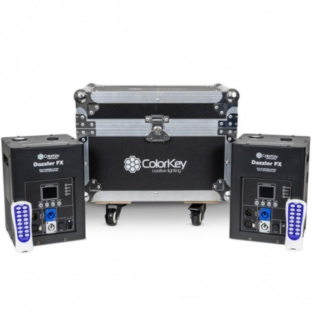 COLORKEY Dazzler Fx MKII Black - 2 Pack Bundle With Road Case