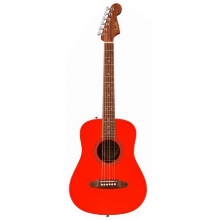 FENDER California Standard Redondo Mini With Bag Spruce Top Fiesta Red