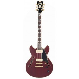 D'ANGELICO Deluxe Mini DC Satin Trans Wine