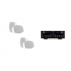 kit amplificatore 2 ZONE CON BLUETOOTH E 2 COPPIE DI CASSE 4" ipx5