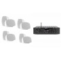 kit amplificatore 4 ZONE CON BLUETOOTH E 4 COPPIE DI CASSE 4" ipx5