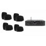 kit amplificatore 4 ZONE CON BLUETOOTH E 4 COPPIE DI CASSE 4" ipx5
