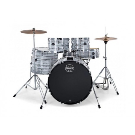 MAPEX CM5844FTCFI Comet Junior 5 Pezzi White Marblewood Con Hardware E Piatti